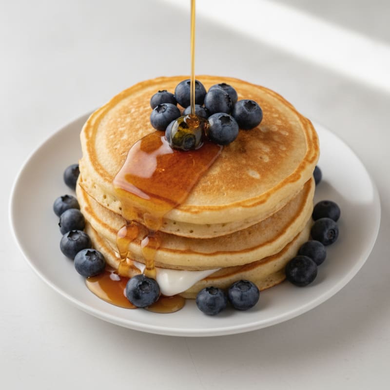 Classic Buttermilk Pancakes with Maple Syrup