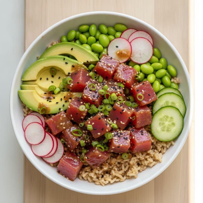 Ahi Tuna Poke Bowl with Avocado