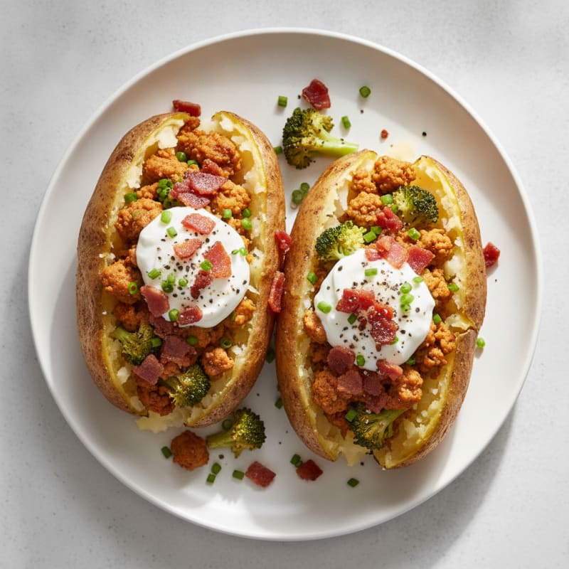 Loaded Baked Potatoes with Crispy Bacon