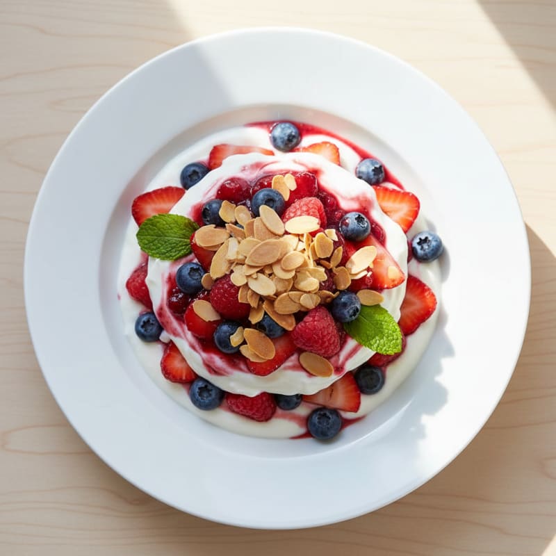 Greek Yogurt Protein Parfait with Mixed Berries