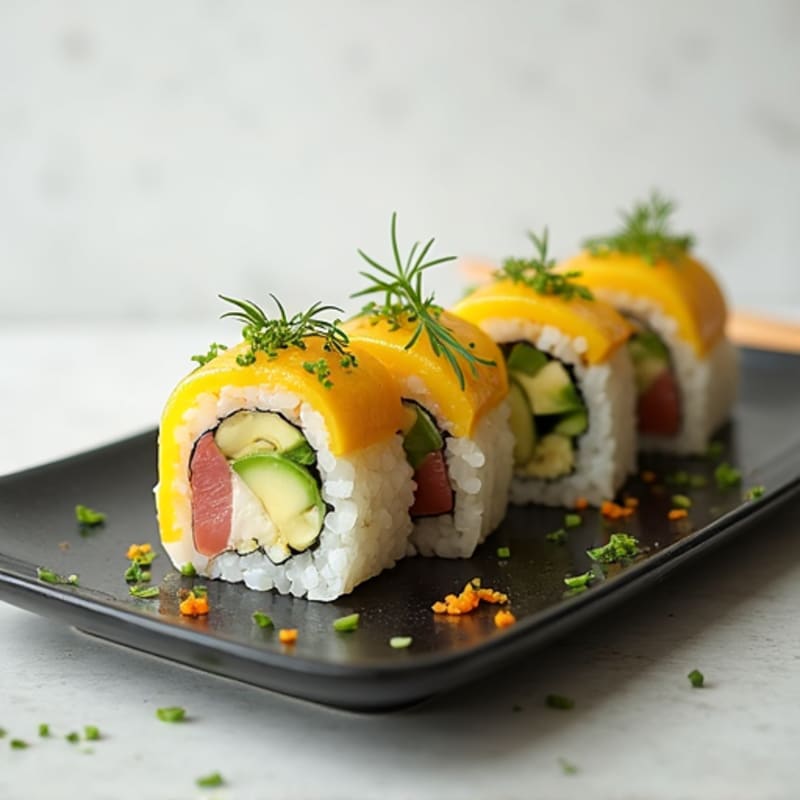 Fresh Tuna and Avocado Sushi Roll