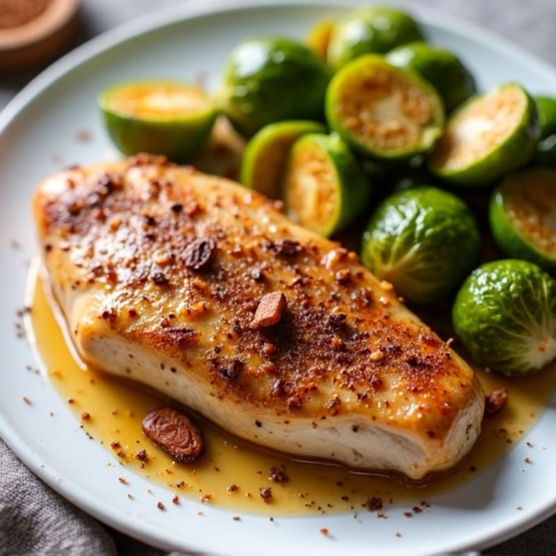 Sheet Pan Cinnamon Apple Chicken and Roasted Brussels Sprouts