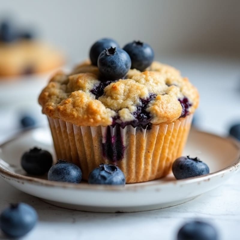 Fluffy Blueberry Protein Muffins
