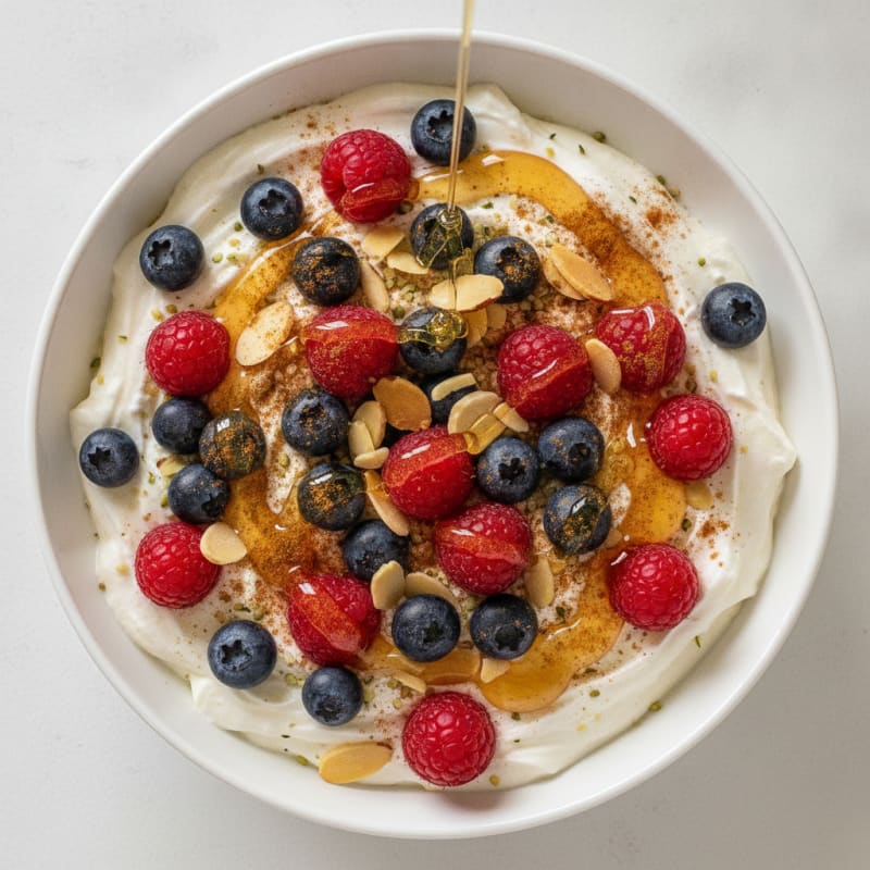High-Protein Berry & Honey Yogurt Bowl