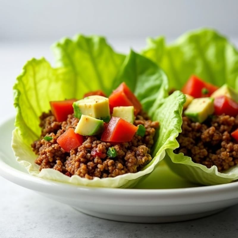 Taco-Seasoned Ground Beef Lettuce Cups