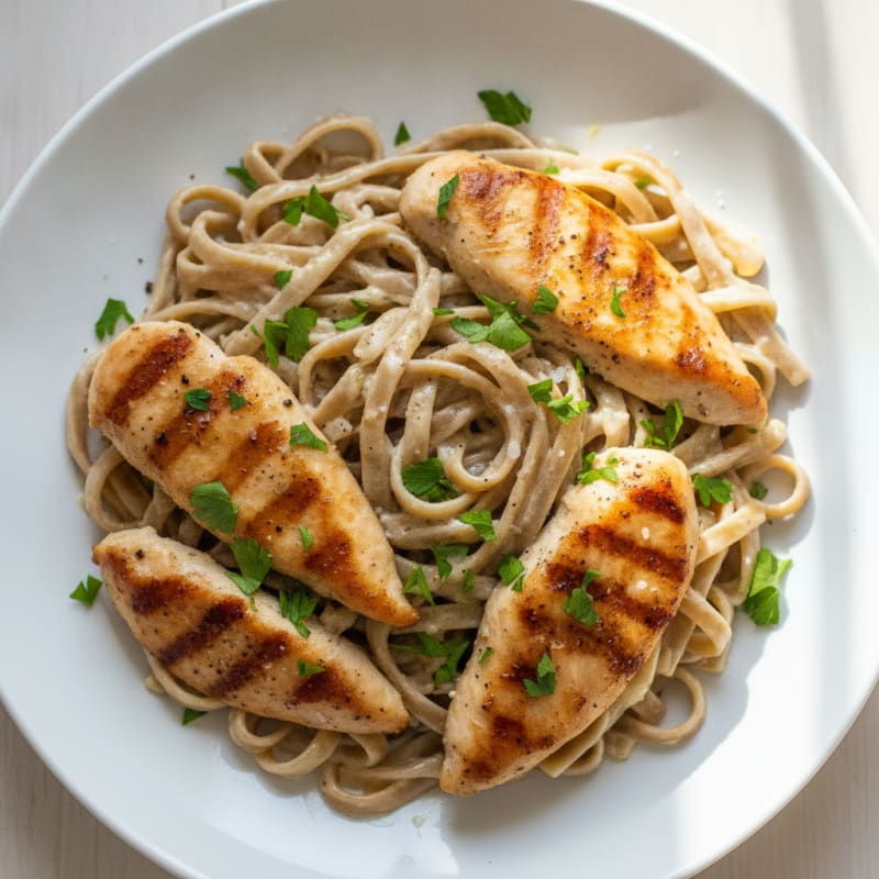 Chicken Alfredo with Fresh Parsley
