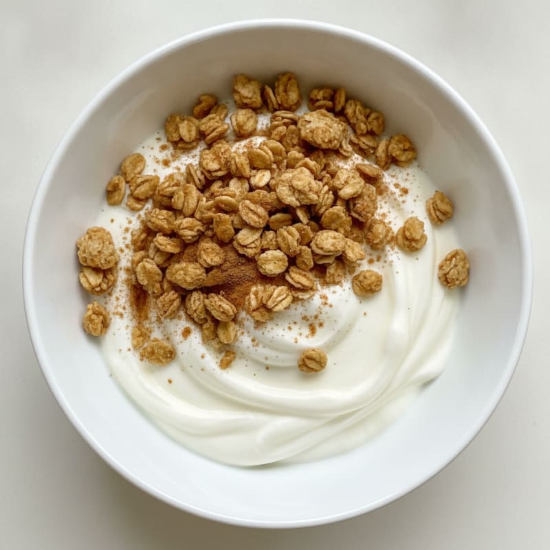 High-Protein Greek Yogurt Bowl with Whey Protein and Crunchy Granola