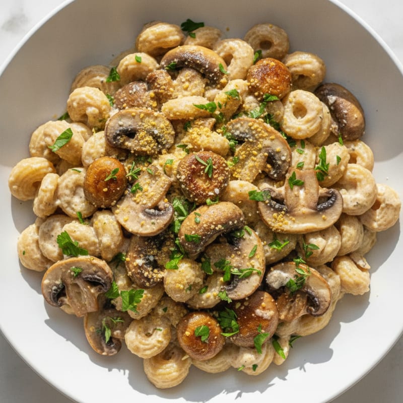Mushroom Alfredo Pasta with Herbs