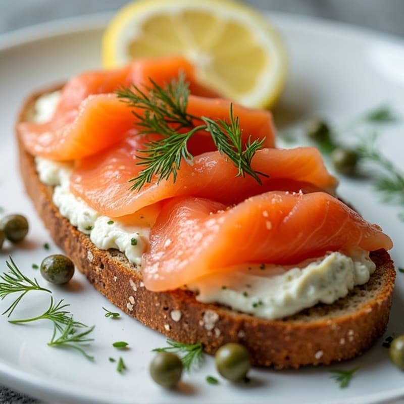 Open-Face Smoked Salmon with Whipped Herb Cream Cheese
