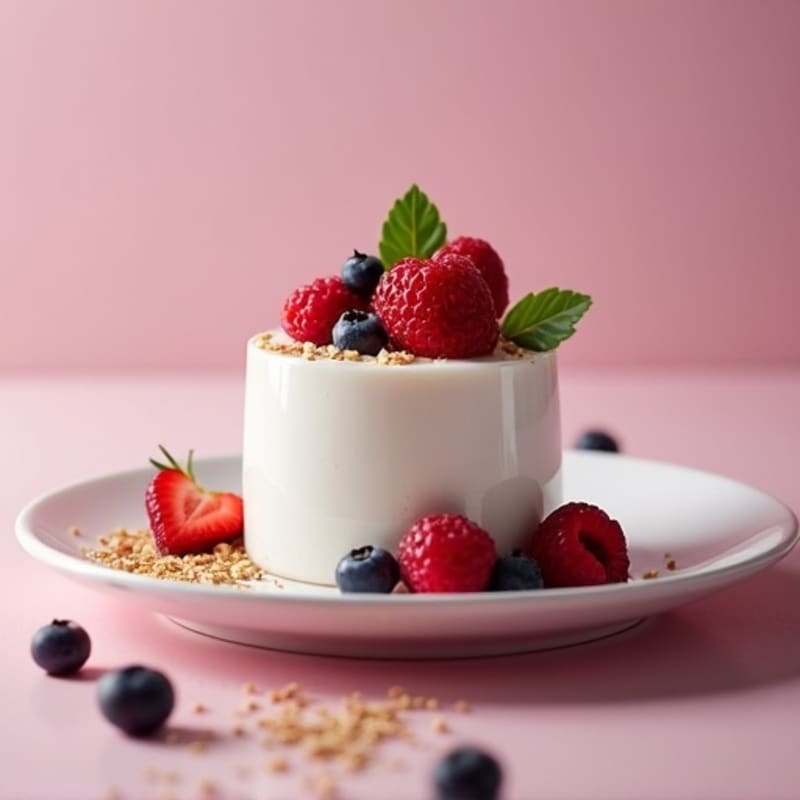 Greek Yogurt Protein Mousse with Mixed Berries