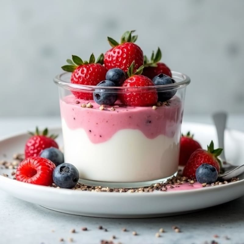 Silky Greek Yogurt Protein Pudding with Berries
