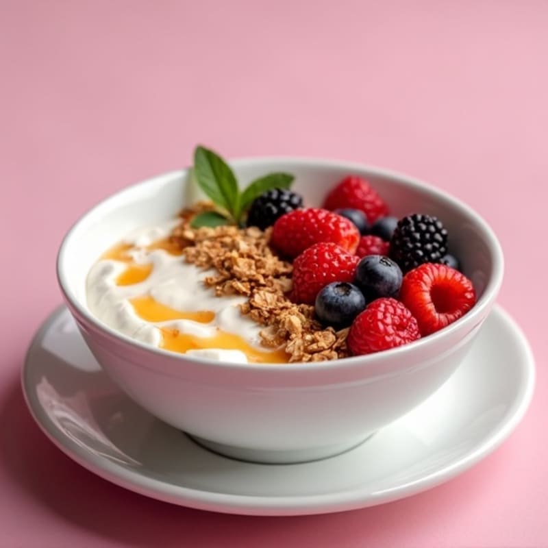 Greek Yogurt Bowl with Mixed Berries and Almond Butter