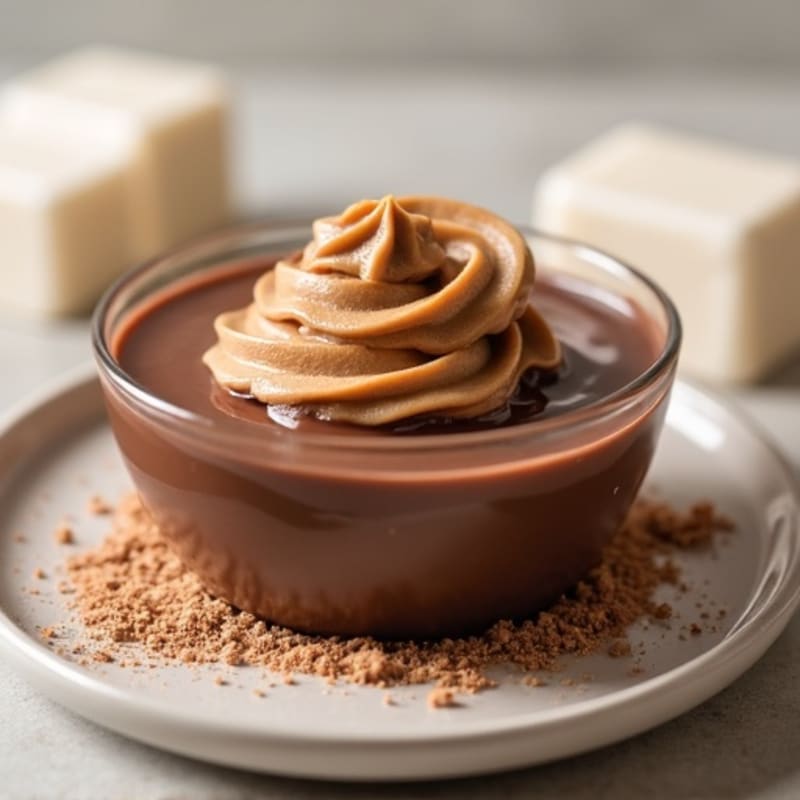 Silky Chocolate Protein Pudding with Peanut Butter Swirl