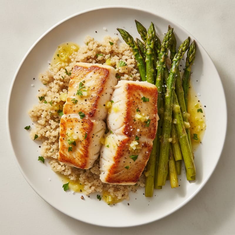 Pan-Seared Cod with Roasted Asparagus