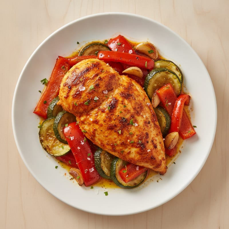 Spicy Harissa Chicken with Roasted Vegetables