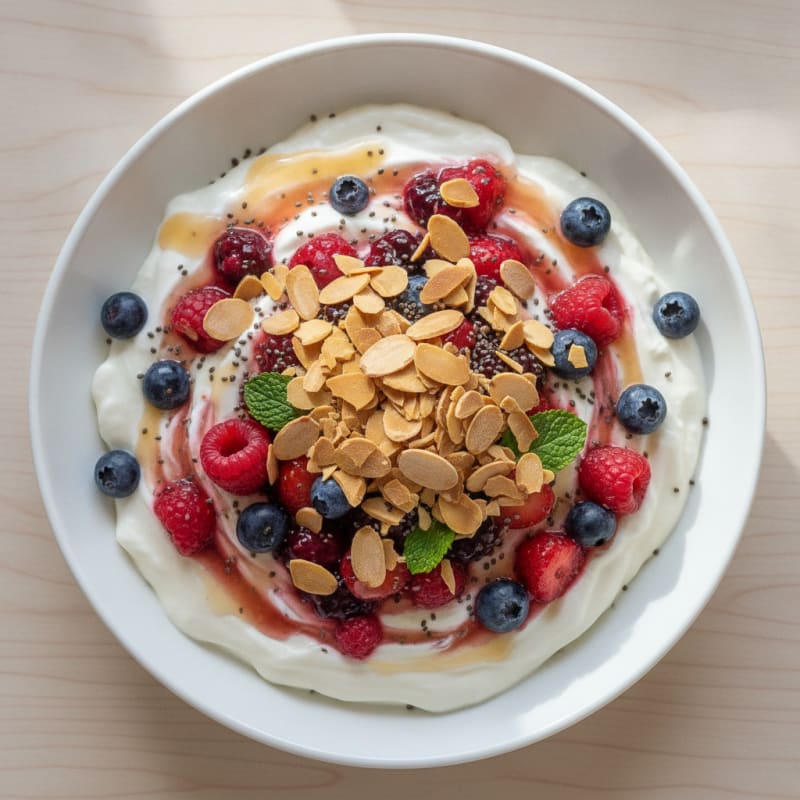 Silky Greek Yogurt Protein Pudding with Berries