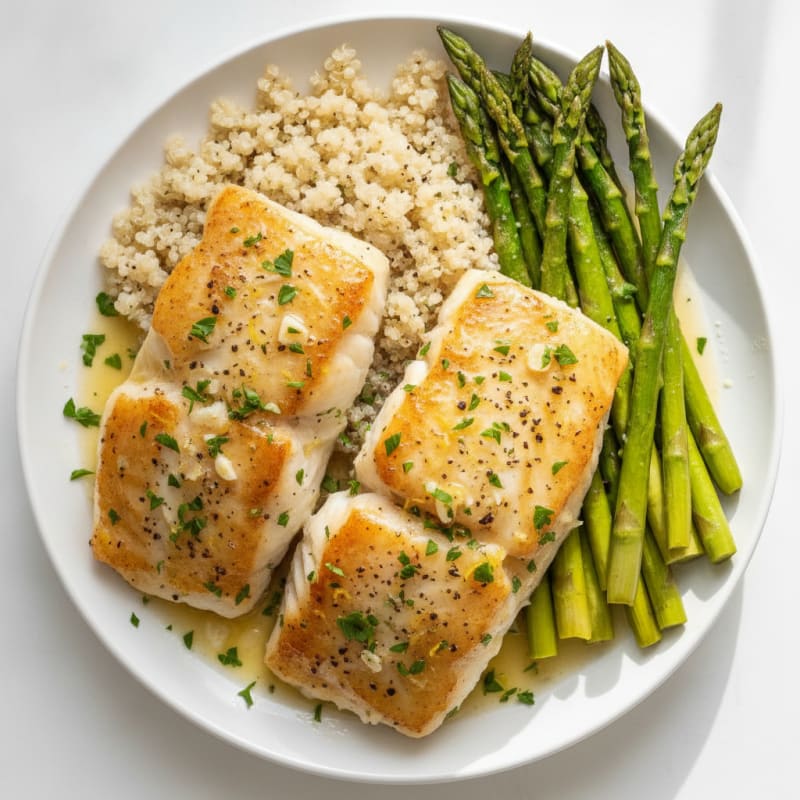 Lemon Herb Baked Cod with Asparagus