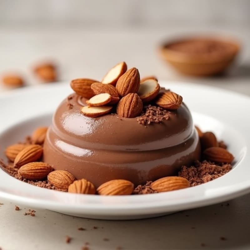 Silky Chocolate Protein Pudding with Almonds