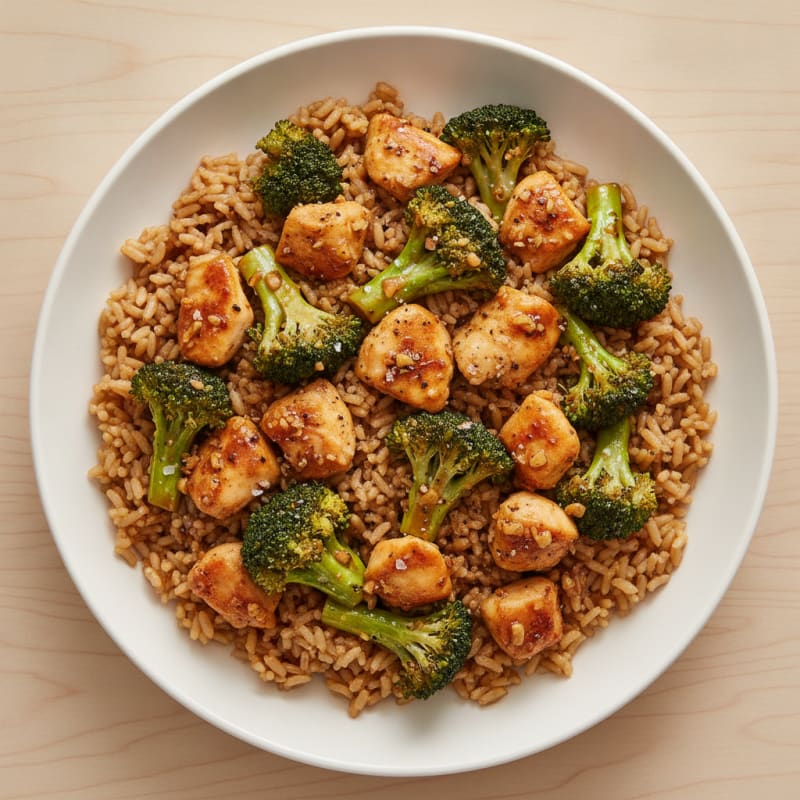 Garlic Chicken and Broccoli Rice Bowl