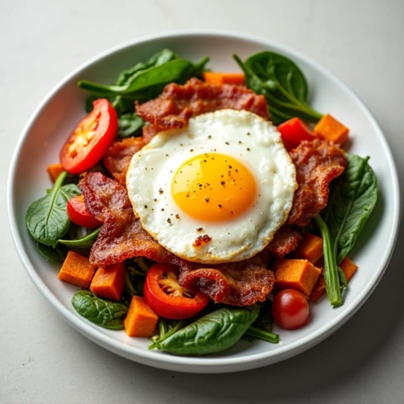 Crispy Turkey Bacon Sweet Potato Hash
