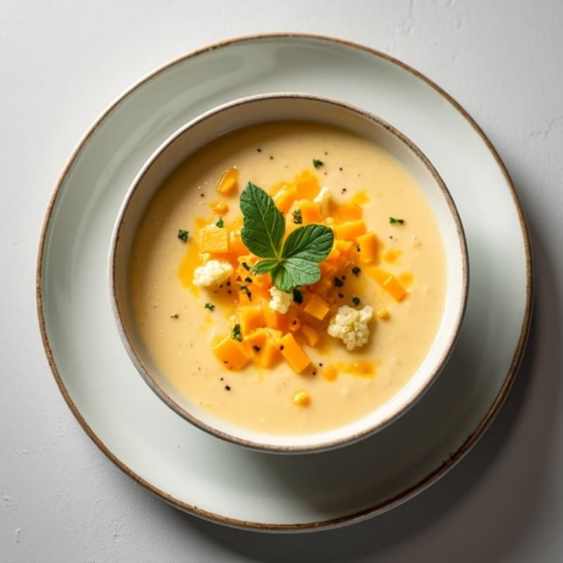 Roasted Cauliflower Creamy Cheesy Soup