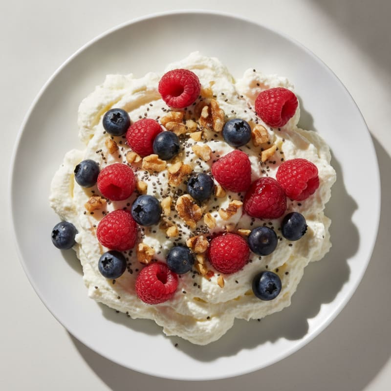 Greek Yogurt Protein Mousse with Mixed Berries