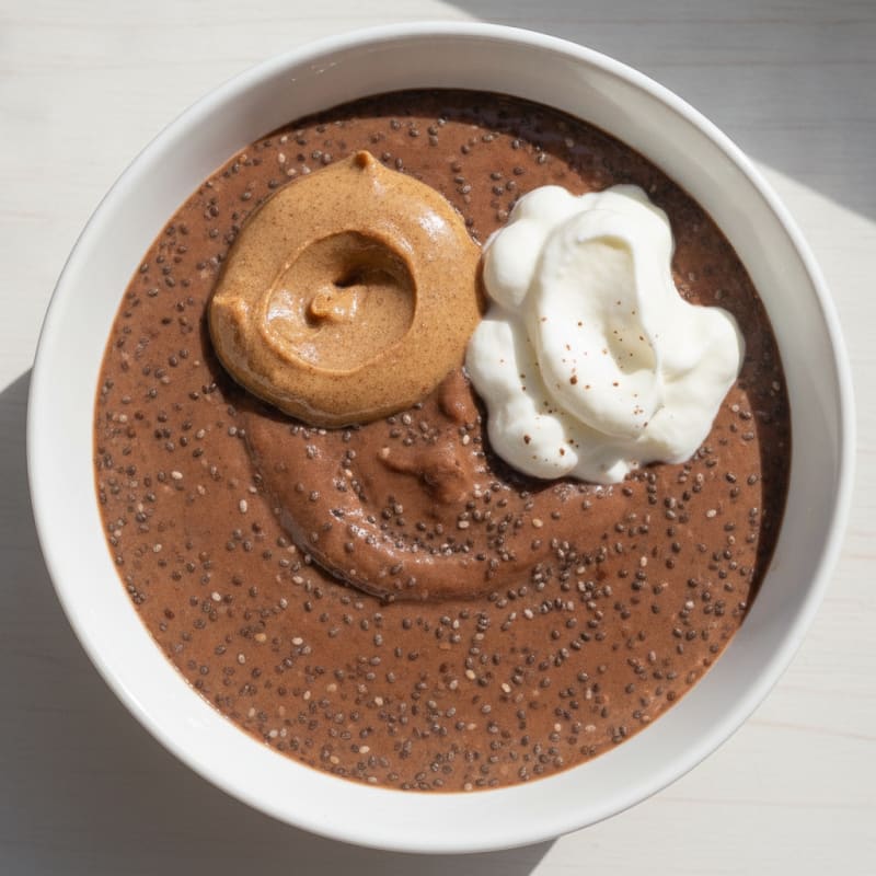 Silky Chocolate Protein Pudding with Chia Seeds