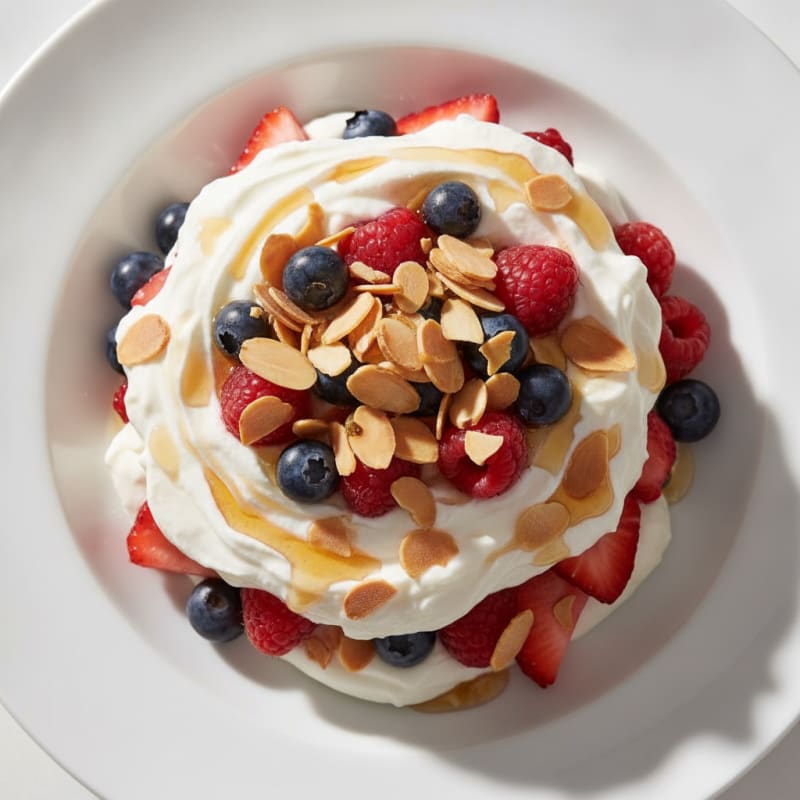 Greek Yogurt Protein Parfait with Berries and Almonds