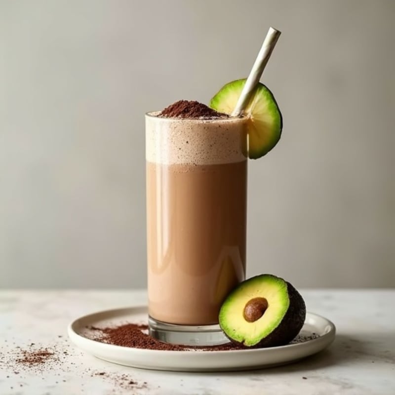 Avocado Protein Shake with Cocoa and Chia Seeds