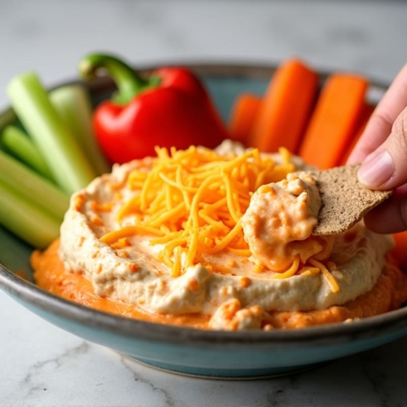 Creamy Buffalo Chicken Dip with Fresh Vegetables