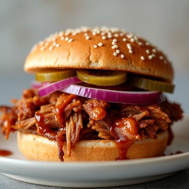 Tender Slow-Cooked BBQ Pulled Pork Sandwich
