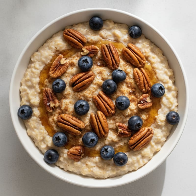 Maple Pecan Oatmeal with Berries