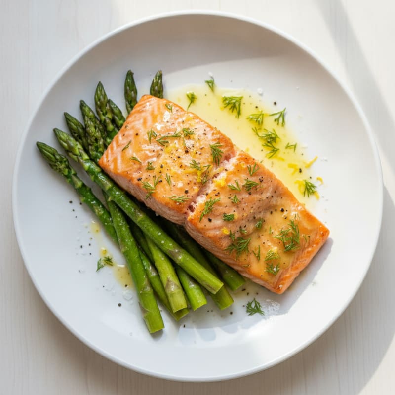 Lemon Herb Salmon with Roasted Asparagus
