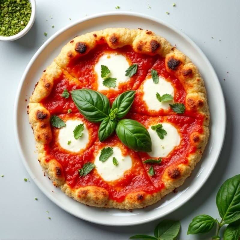 Cauliflower Crust Margherita Pizza with Fresh Basil