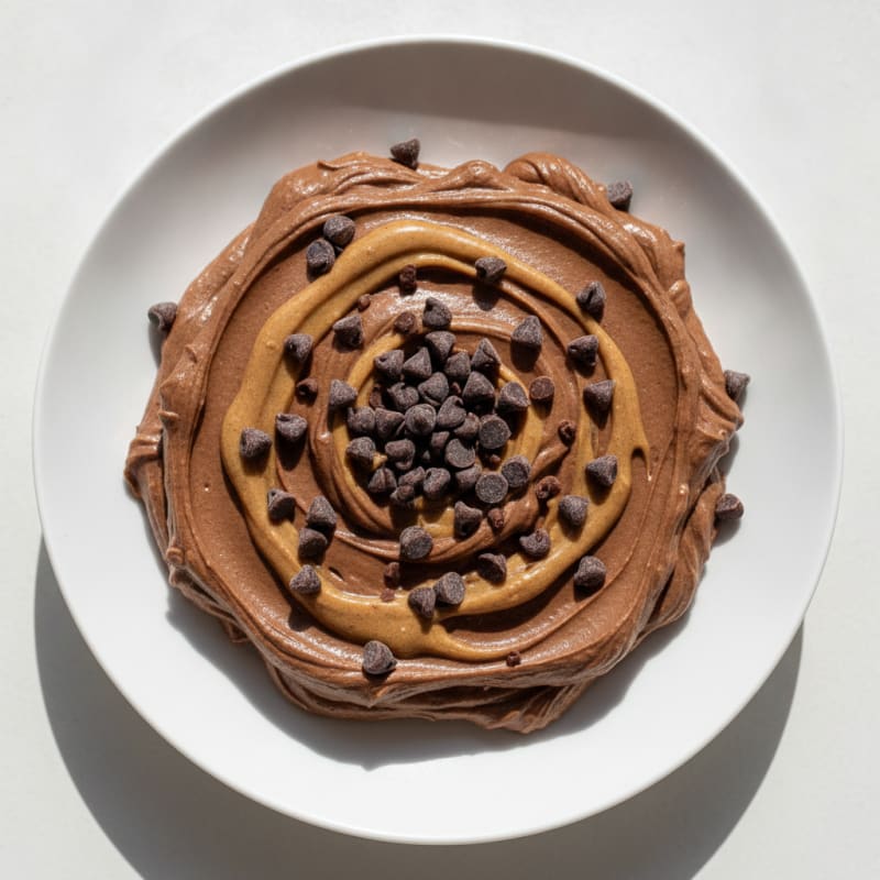 Chocolate Protein Mousse with Almond Butter Swirl