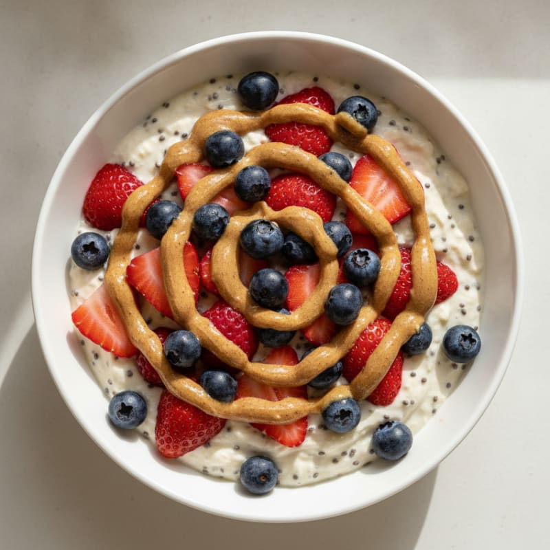 Silky Greek Yogurt Protein Pudding with Fresh Berries