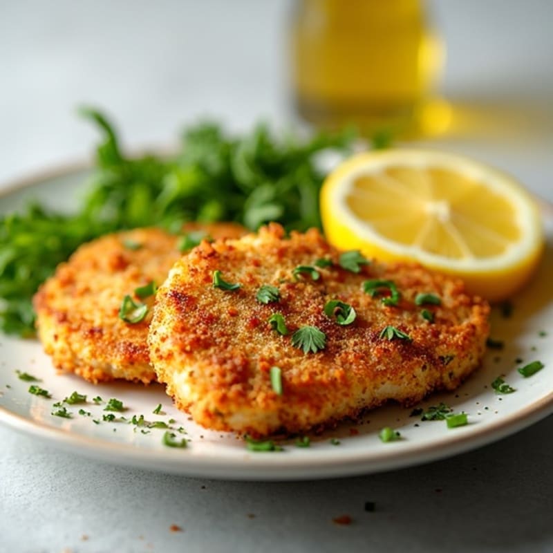 Crispy Herb-Crusted Chicken Cutlets with Lemon