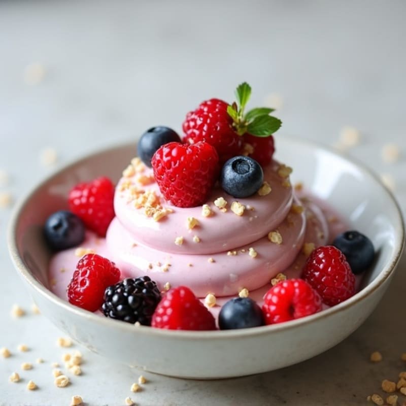 Silky Greek Yogurt Protein Mousse with Berries