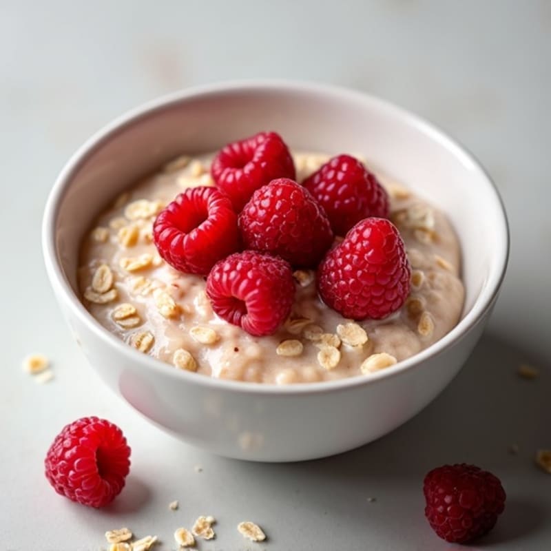 Creamy Oatmeal with Fresh Raspberries