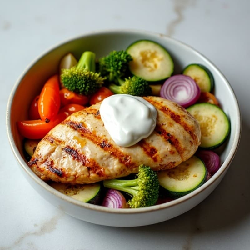 Spicy Creamy Jalapeño Chicken with Roasted Vegetables