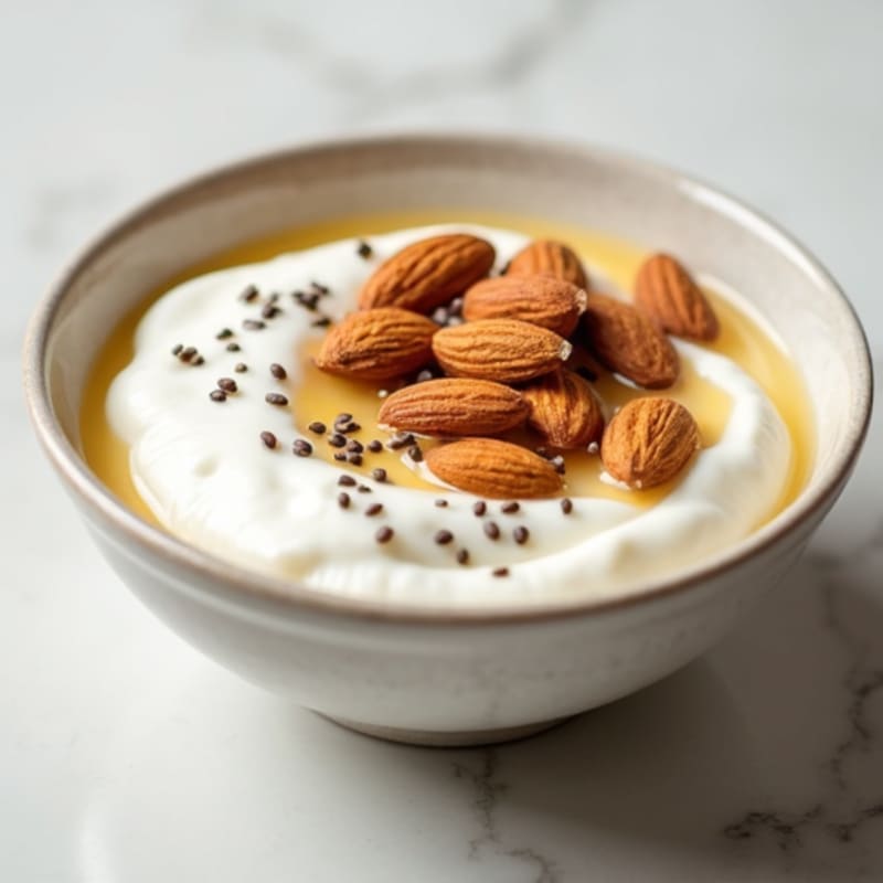 Greek Yogurt with Roasted Almonds and Chia Seeds