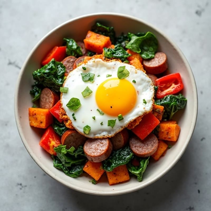 Protein-Packed Sweet Potato Hash with Eggs
