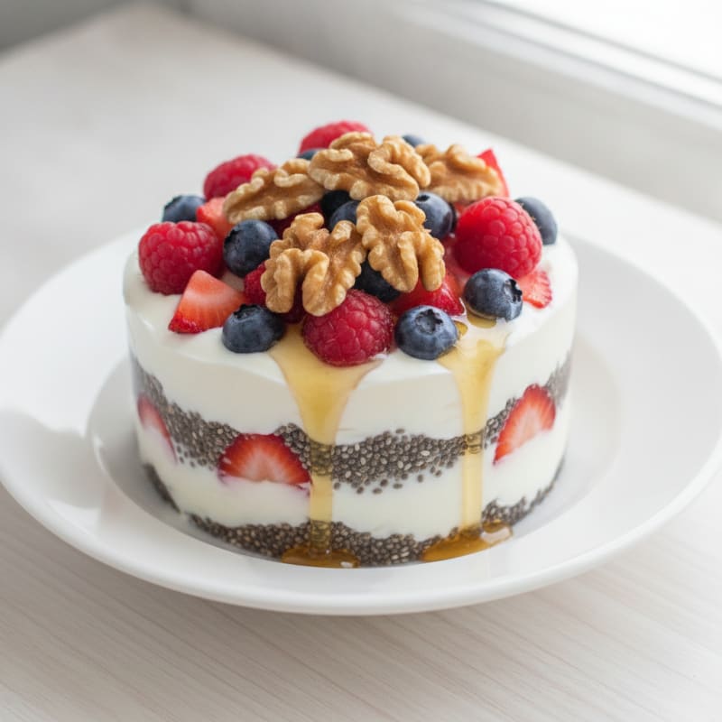 Greek Yogurt Parfait with Berries and Chia Seeds