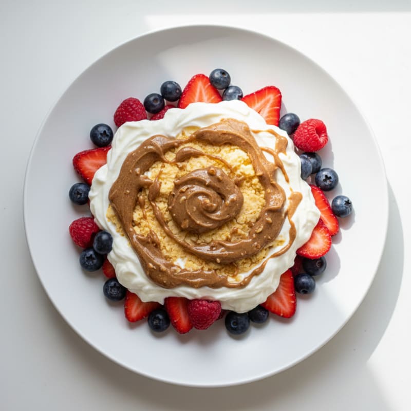 Greek Yogurt Protein Parfait with Berries and Almond Butter