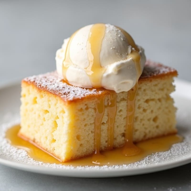High-Protein Vanilla Cake with Protein Ice Cream