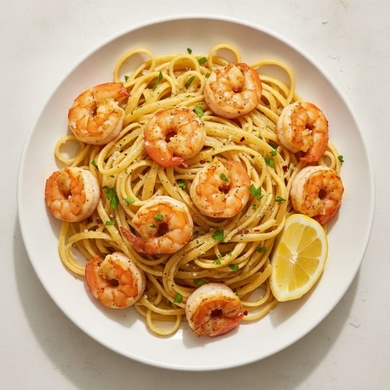 Garlic Butter Shrimp Scampi with Linguine