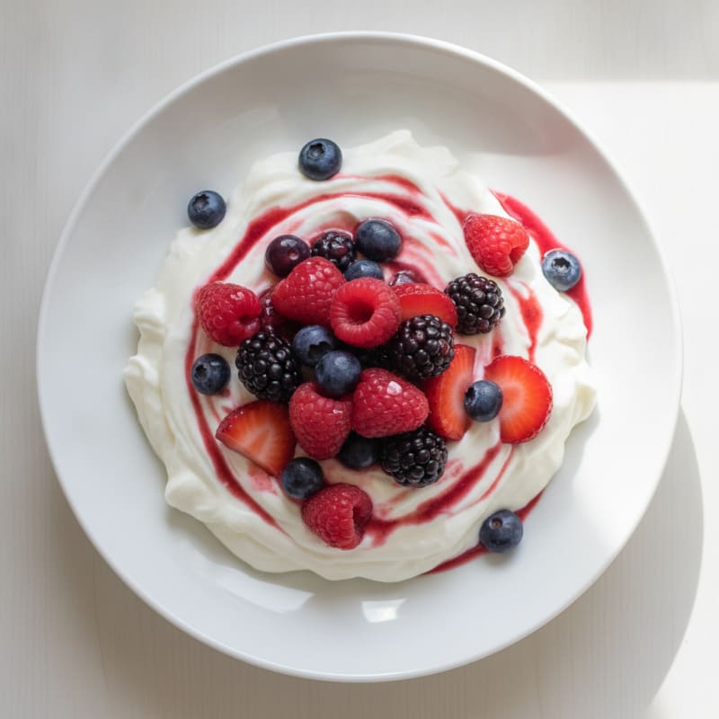 Silky Greek Yogurt Protein Pudding with Mixed Berries