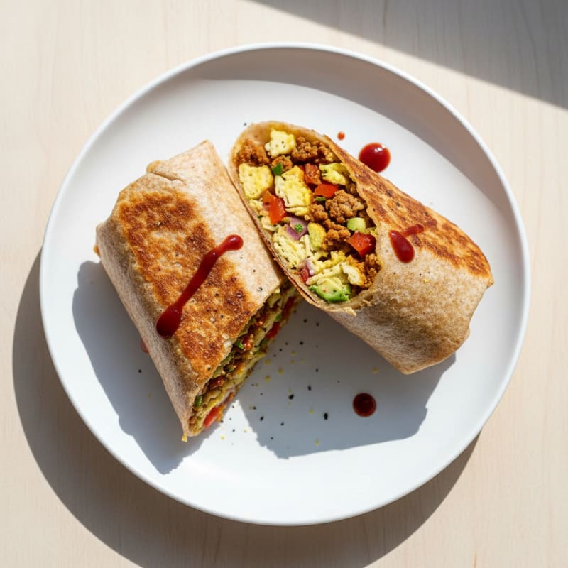 Crispy Chorizo and Egg Breakfast Burrito