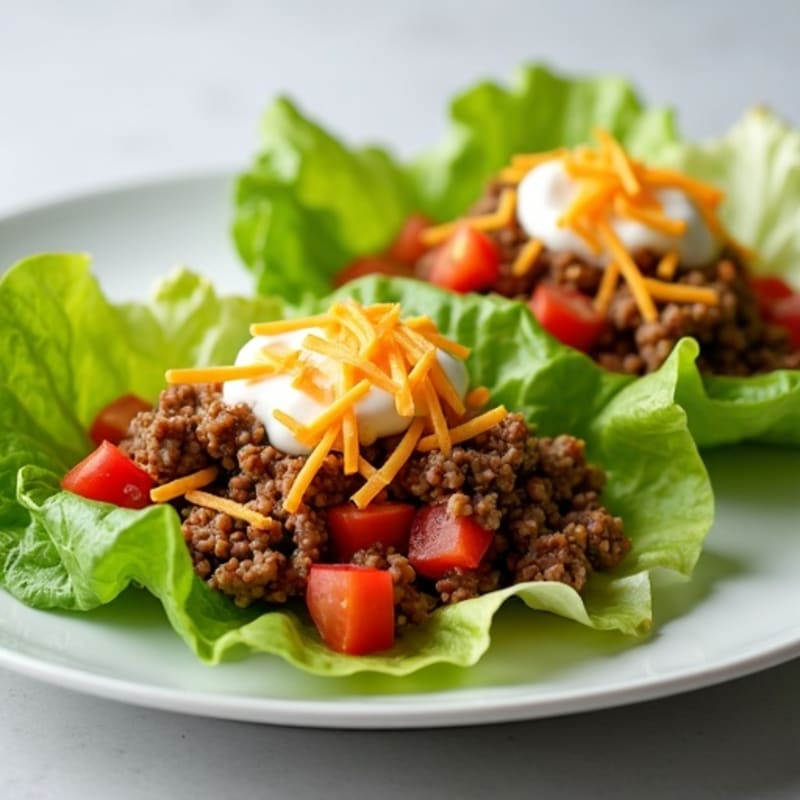 Seasoned Ground Beef Crispy Lettuce Wraps