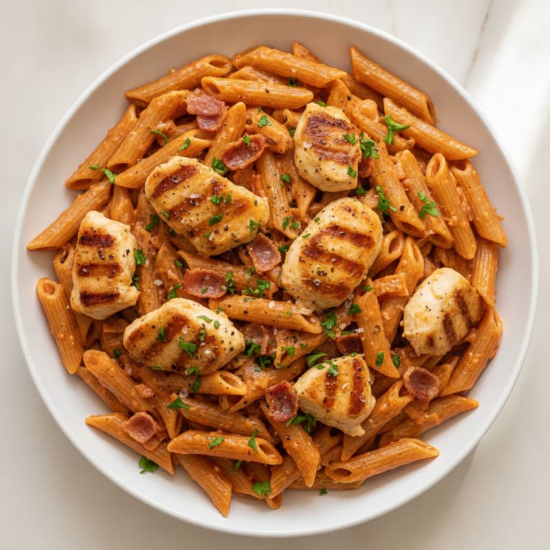 Creamy Tomato Vodka Pasta with Pancetta